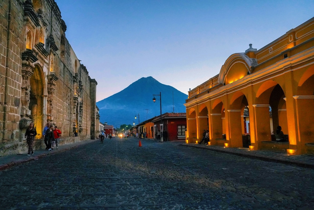 Antigua, Guatemala is a beautiful town surrounded by Volcanoes.