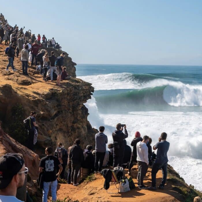 Famous for the largest waves in the world, Nazare, Portugal.