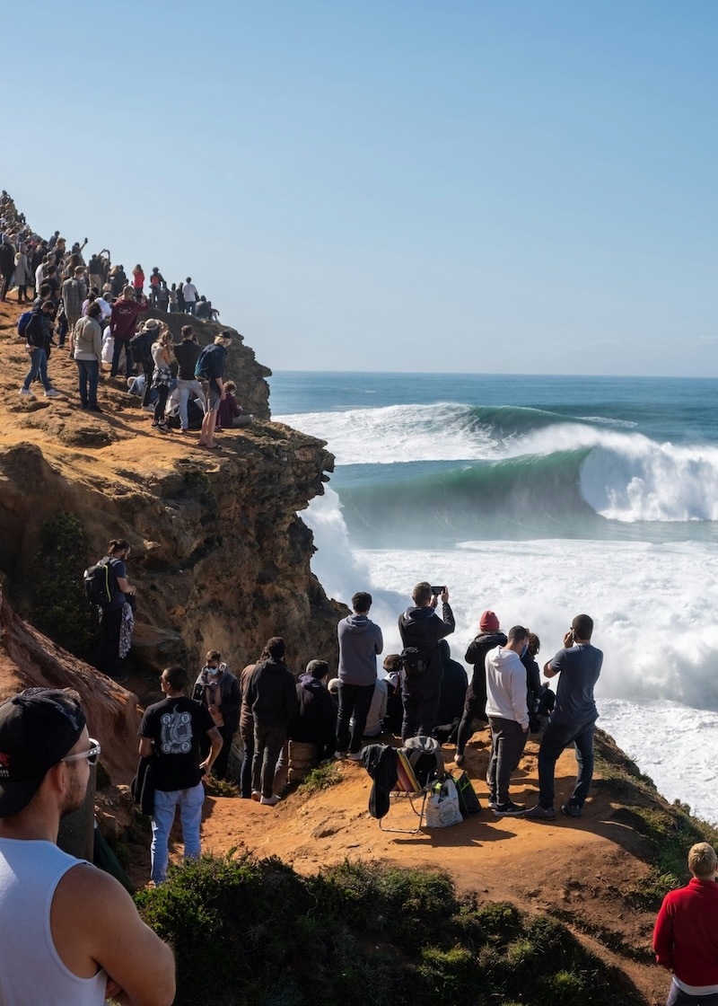 Famous for the largest waves in the world, Nazare, Portugal.