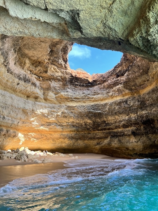 ALGAR DE BENAGIL is a stunning natural sea cave made from limestone in Portugal.