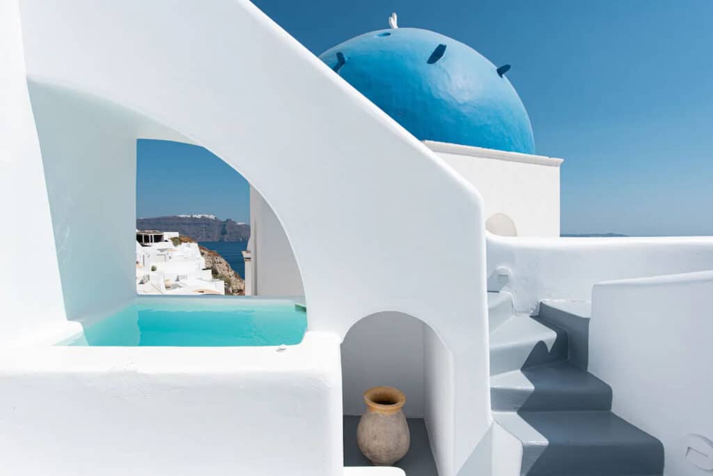 Beautiful accommodation in Santorini Greece.