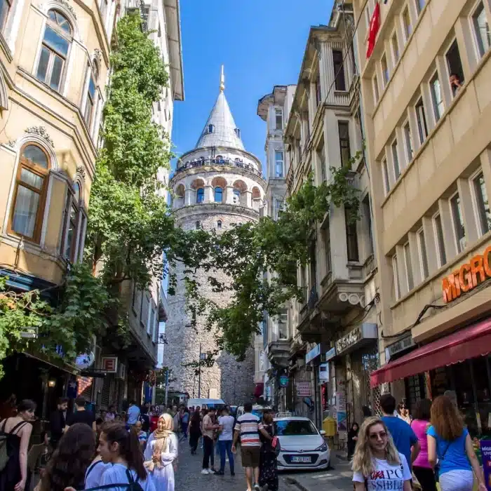 The crowded streets of Istanbul Turkey.