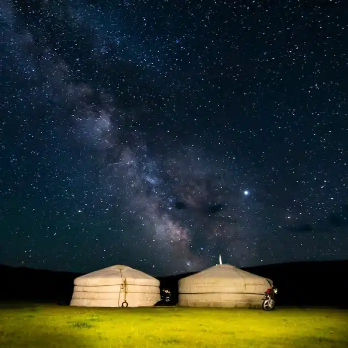 A Ger in Mongolia where you can stay with a family.