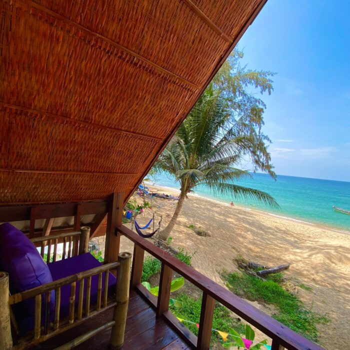 Private beach bungalow in Koh Rong, Cambodia.